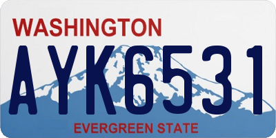 WA license plate AYK6531