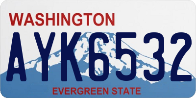 WA license plate AYK6532