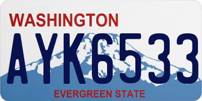 WA license plate AYK6533