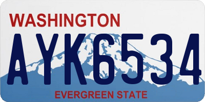 WA license plate AYK6534