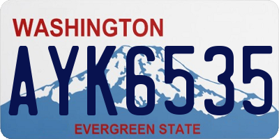 WA license plate AYK6535