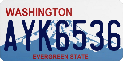 WA license plate AYK6536
