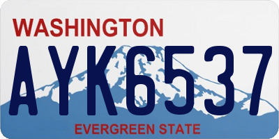 WA license plate AYK6537
