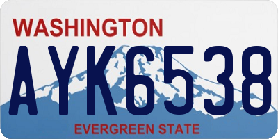 WA license plate AYK6538