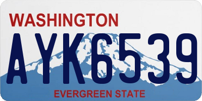 WA license plate AYK6539