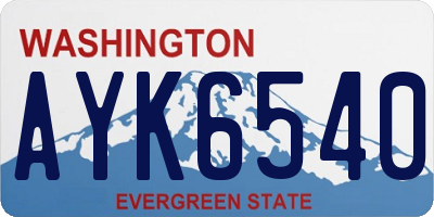 WA license plate AYK6540