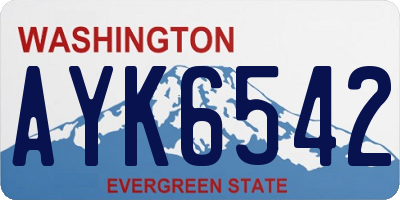 WA license plate AYK6542
