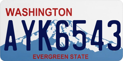 WA license plate AYK6543