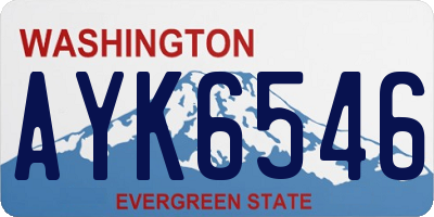 WA license plate AYK6546