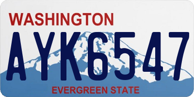 WA license plate AYK6547