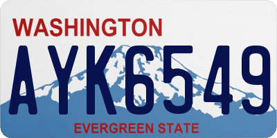WA license plate AYK6549