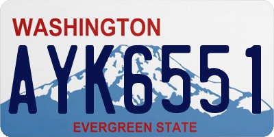 WA license plate AYK6551
