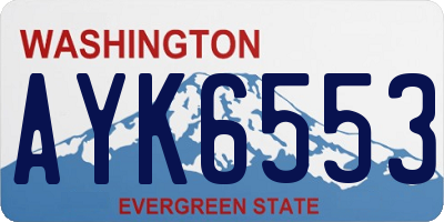 WA license plate AYK6553