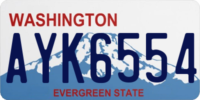 WA license plate AYK6554