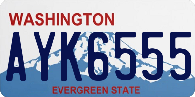 WA license plate AYK6555