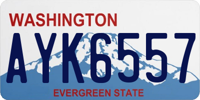WA license plate AYK6557