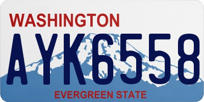 WA license plate AYK6558