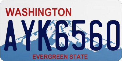 WA license plate AYK6560