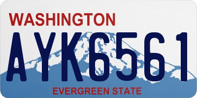 WA license plate AYK6561