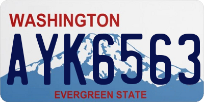 WA license plate AYK6563