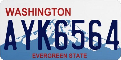 WA license plate AYK6564