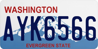 WA license plate AYK6566