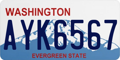 WA license plate AYK6567