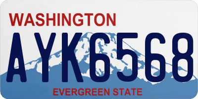 WA license plate AYK6568