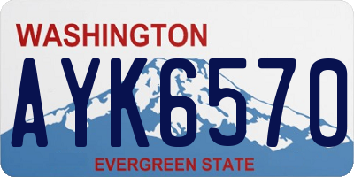 WA license plate AYK6570