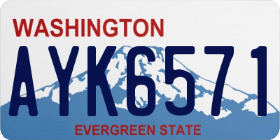 WA license plate AYK6571