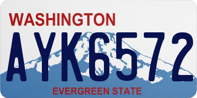 WA license plate AYK6572