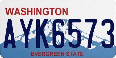 WA license plate AYK6573