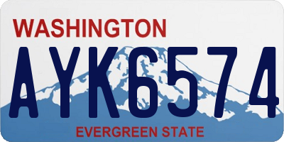 WA license plate AYK6574