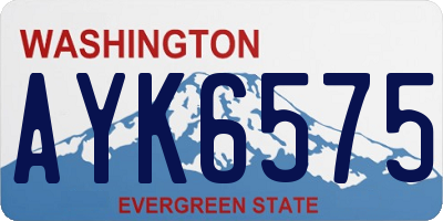 WA license plate AYK6575