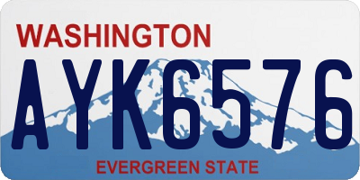 WA license plate AYK6576