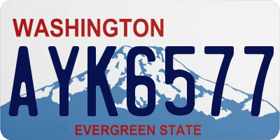 WA license plate AYK6577