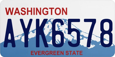 WA license plate AYK6578