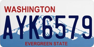 WA license plate AYK6579