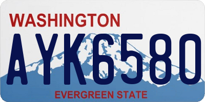 WA license plate AYK6580