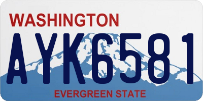 WA license plate AYK6581