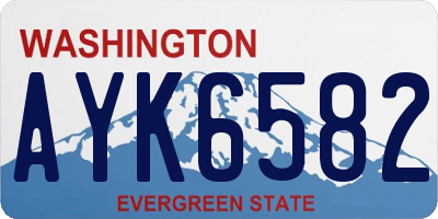 WA license plate AYK6582