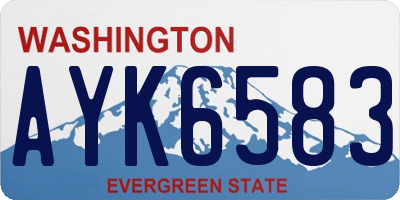 WA license plate AYK6583