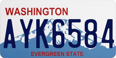 WA license plate AYK6584