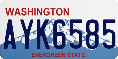 WA license plate AYK6585