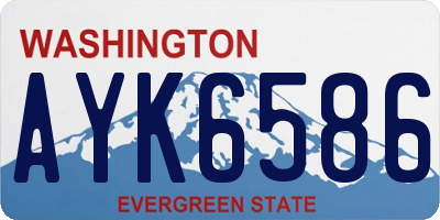 WA license plate AYK6586