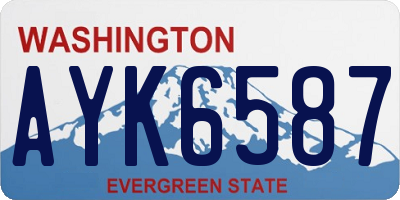 WA license plate AYK6587
