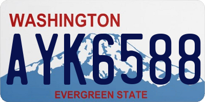 WA license plate AYK6588