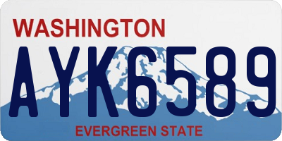 WA license plate AYK6589