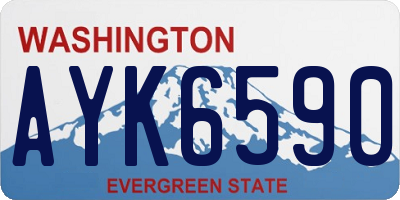 WA license plate AYK6590