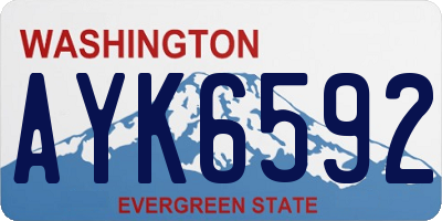 WA license plate AYK6592